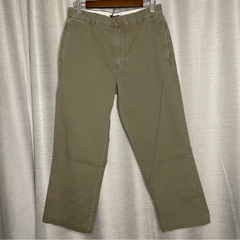 J. Crew Chino Pants Women's 30 Olive Green 100% Cotton Straight High Rise Ankle